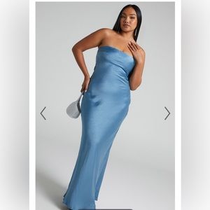 Showpo Charlita Maxi Dress - Strapless Cowl Back Satin Dress